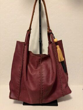 The Sak Los Feliz Large Tote, Red/Maroon Color
